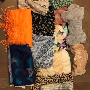 Lot of scarves